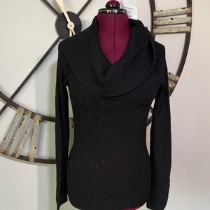 Croft & Barrow Black Cowl Neck Sweater NWTS